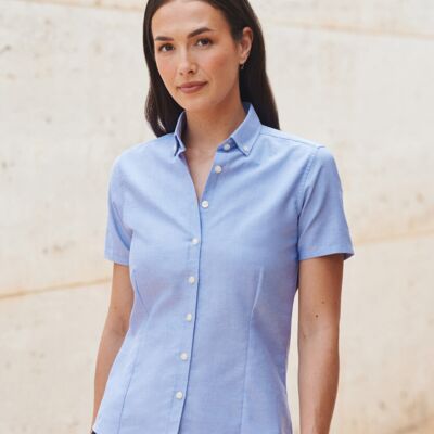 Women's modern short sleeve Oxford shirt Thumbnail